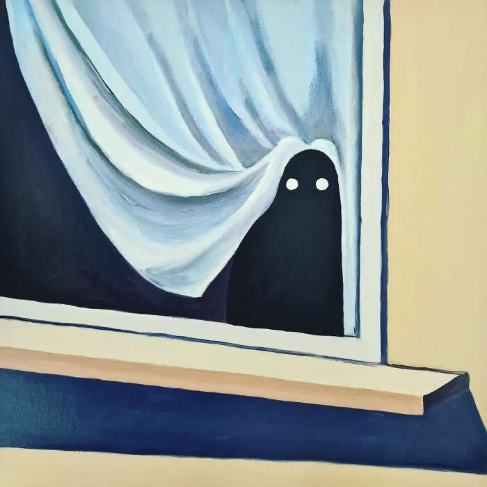 Digital Artworks of Black Cats in Fantasy Landscapes by Mitch